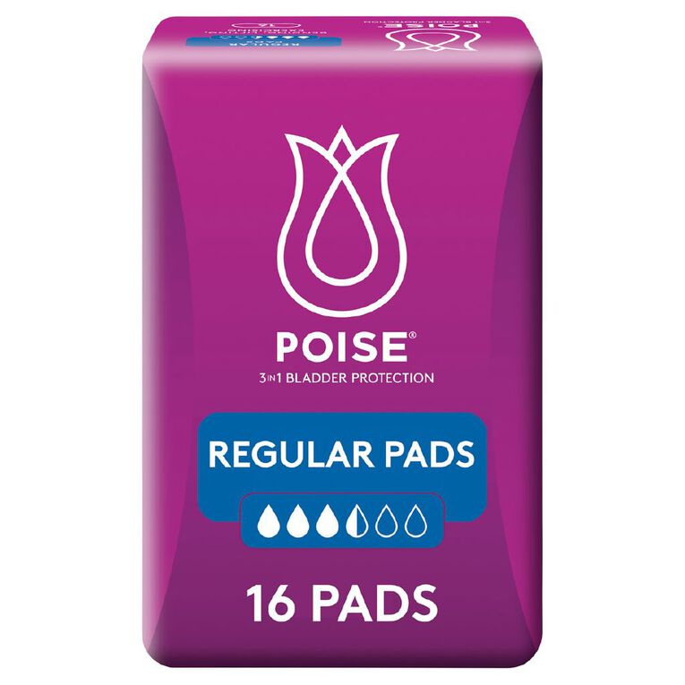 Poise Regular Pads 16 Pack, , hi-res