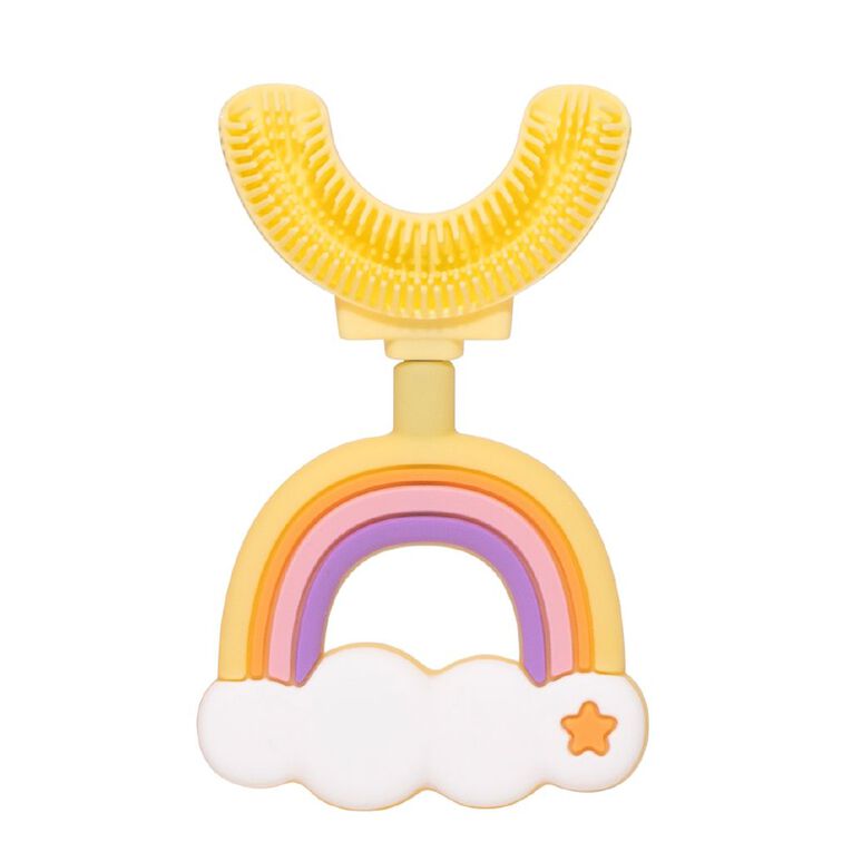 U Shaped Kids Toothbrush Yellow, , hi-res