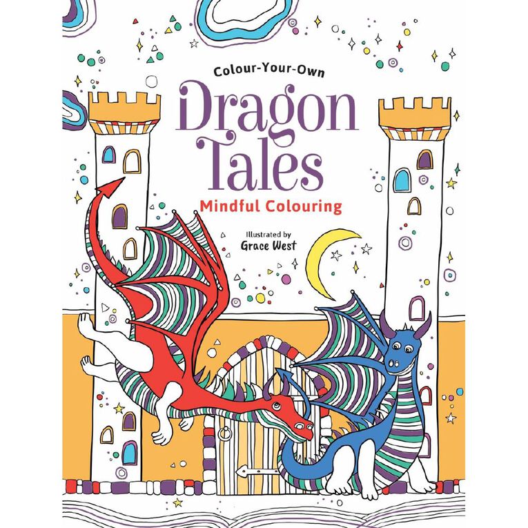 Mindful Colouring: Dragon Tales, , hi-res