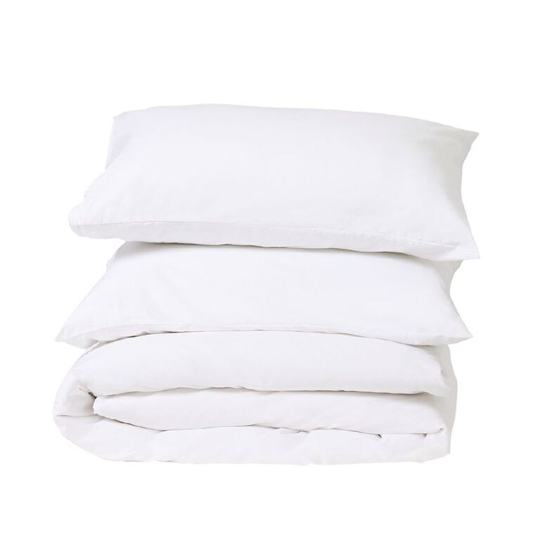 Living & Co Duvet Cover Set Washed Cotton White King, , hi-res