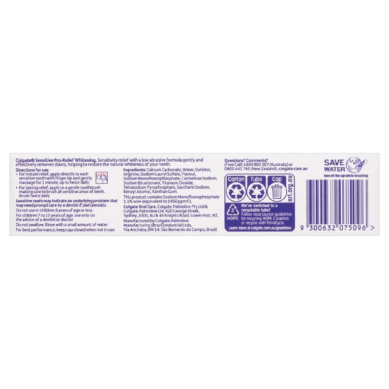 Colgate Sensitive Pro-Relief Multi-Protection Toothpaste 110g, , hi-res