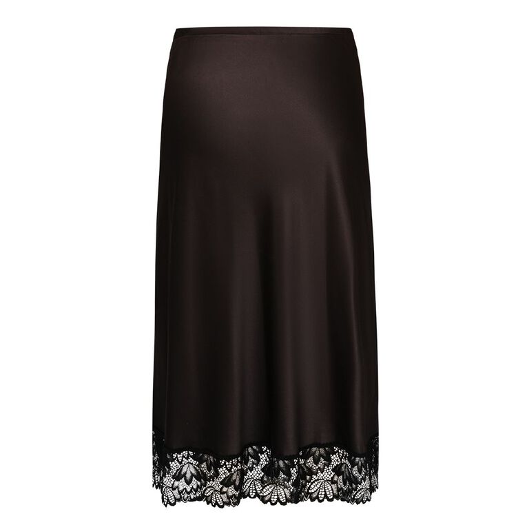 H&H Curve Women's Lace Trim Midi Skirt, Brown Dark, hi-res
