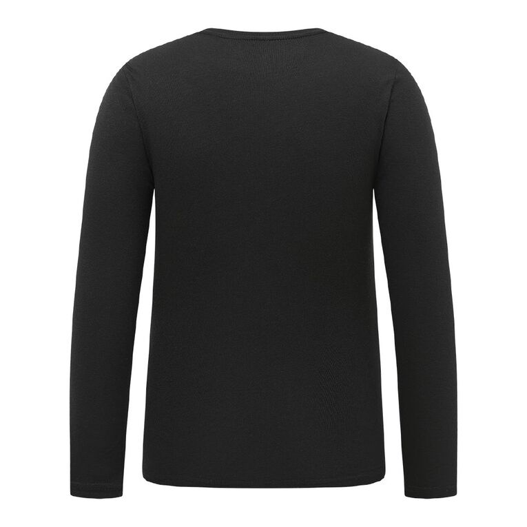H&H Men's Long Sleeve Thermal Top, Black, hi-res