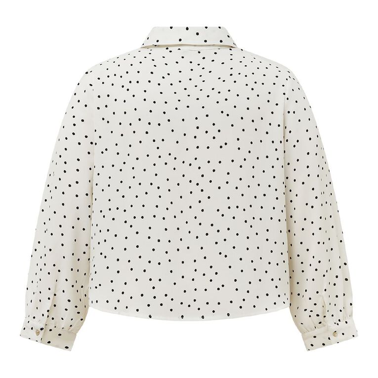 H&H Curve Women's Long Sleeve V-Neck Shirt, White/Black, hi-res