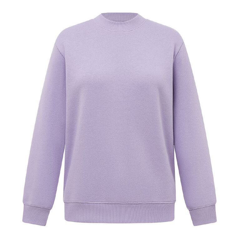 H&H Women's Classic Crew Sweatshirt, Purple Mid, hi-res