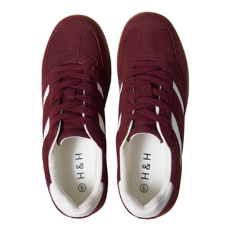 H&H Women's Women's Piper Sneakers, Burgundy, hi-res