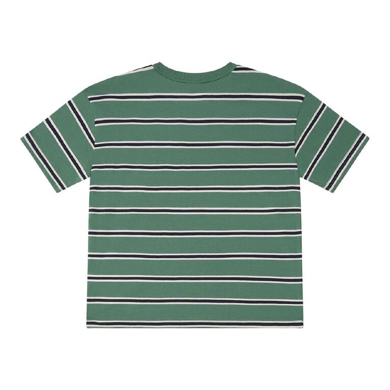 Young Original Short Sleeve Relaxed Stripe Tee, Green Mid, hi-res