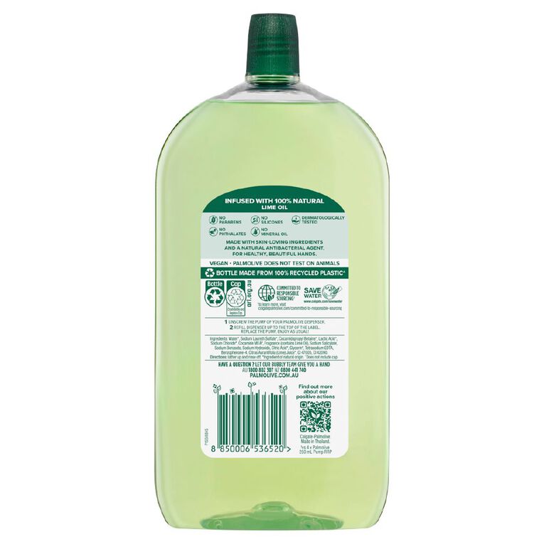 Palmolive Antibacterial Liquid Lime Hand Wash Refill 1L, , hi-res