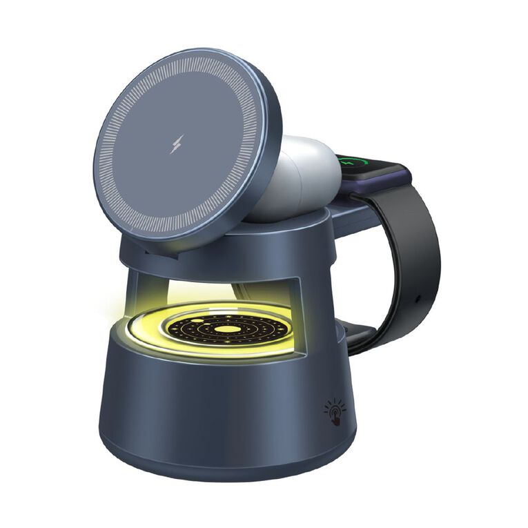 Tech.Inc 4 In 1 Wireless Charging Station With Night Lamp, , hi-res