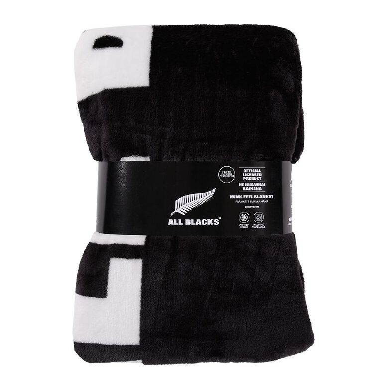 All Blacks Mink Blanket 150cm x 200cm, , hi-res