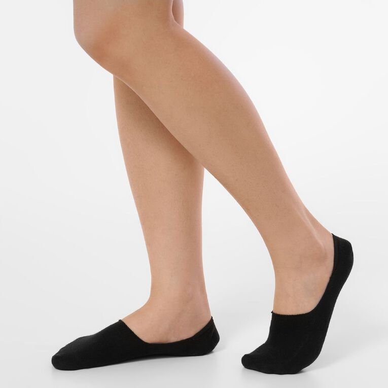 H&H Women's No Show Socks 3 Pack, Black, hi-res