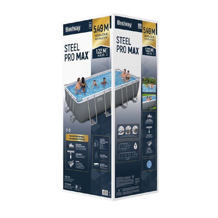 Bestway Steel Pro Max 5.49m 18ft 1.22m Deep Rectangular Pool, , hi-res