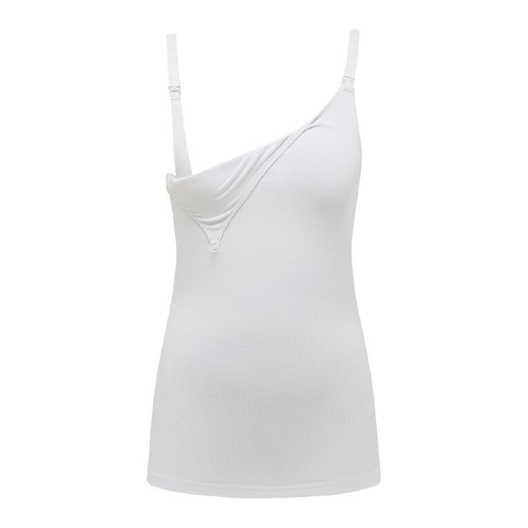 H&H Maternity Nursing Friendly Singlet, White, hi-res
