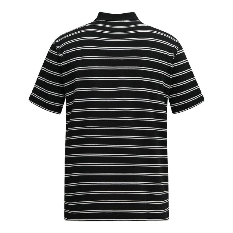 H&H Men's Stripe Polo, Black/White, hi-res