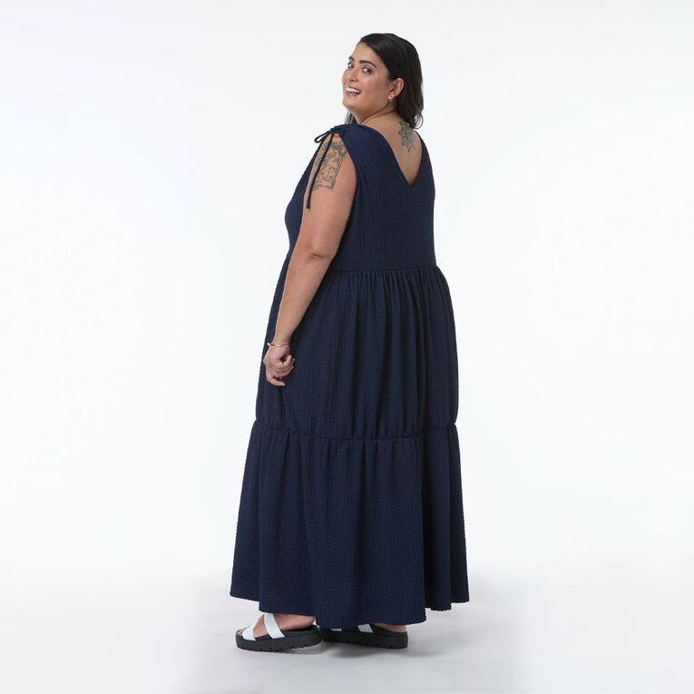 H&H Plus Women's Trapeze Maxi Dress, Blue Mid, hi-res