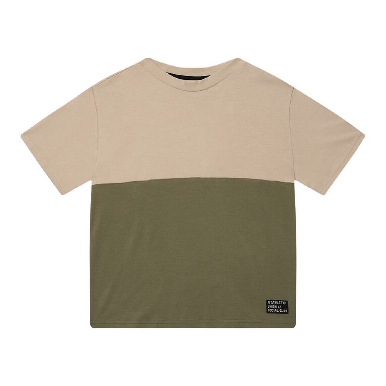 Young Original Short Sleeve Panel Tee, Green Mid, hi-res