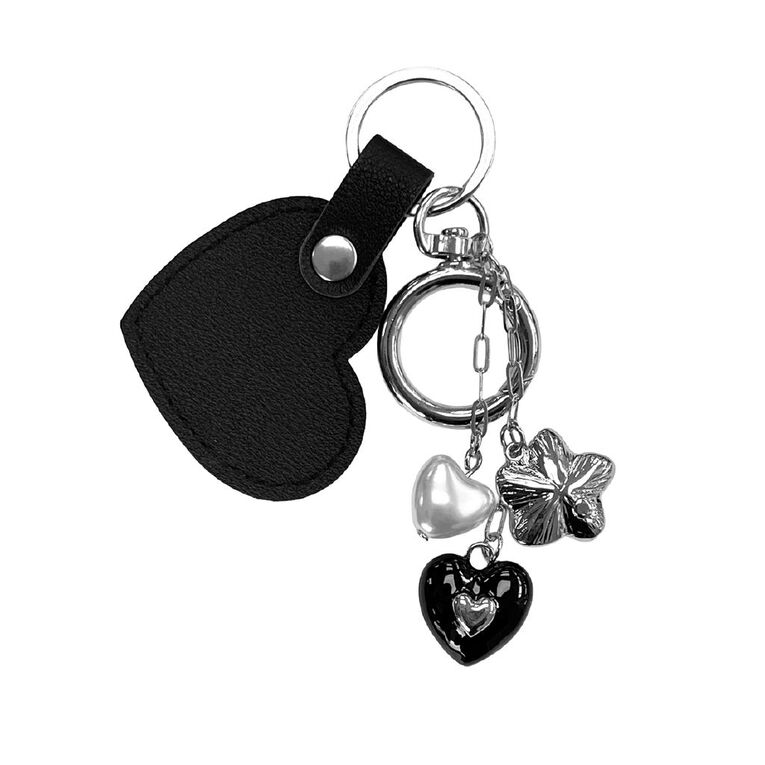 Heart Flower Bag Charm, , hi-res