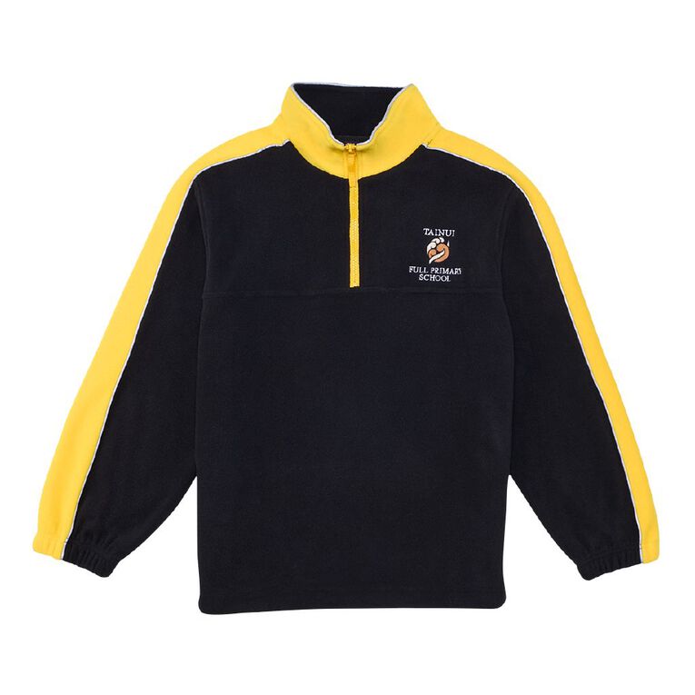 Schooltex Tainui Primary School Polar Fleece Top with Embroidery, Black/Gold, hi-res