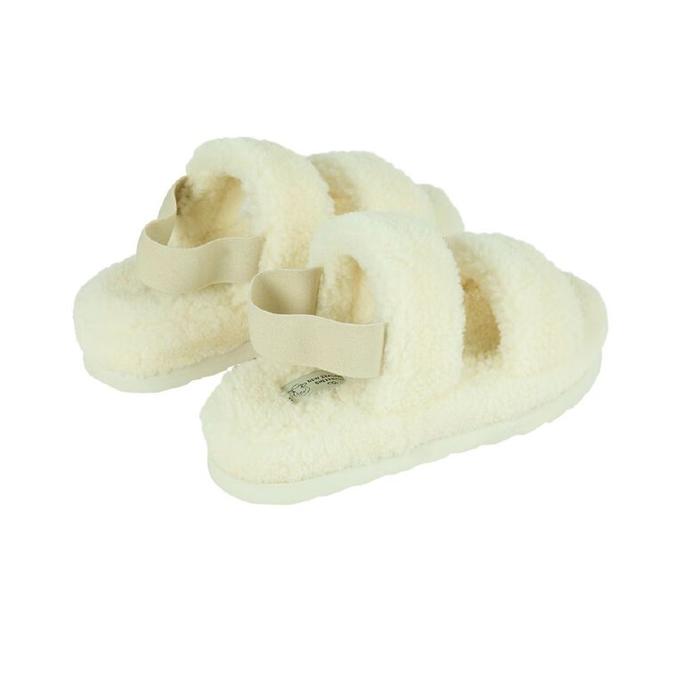 NEW ZEALAND SHEEPSKIN CO. Women's Sheepskin Lined Sling Back Slippers, Ivory, hi-res