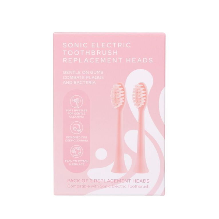 Sonic Toothbrush Heads 2 Pack Pink 2 Pack, , hi-res