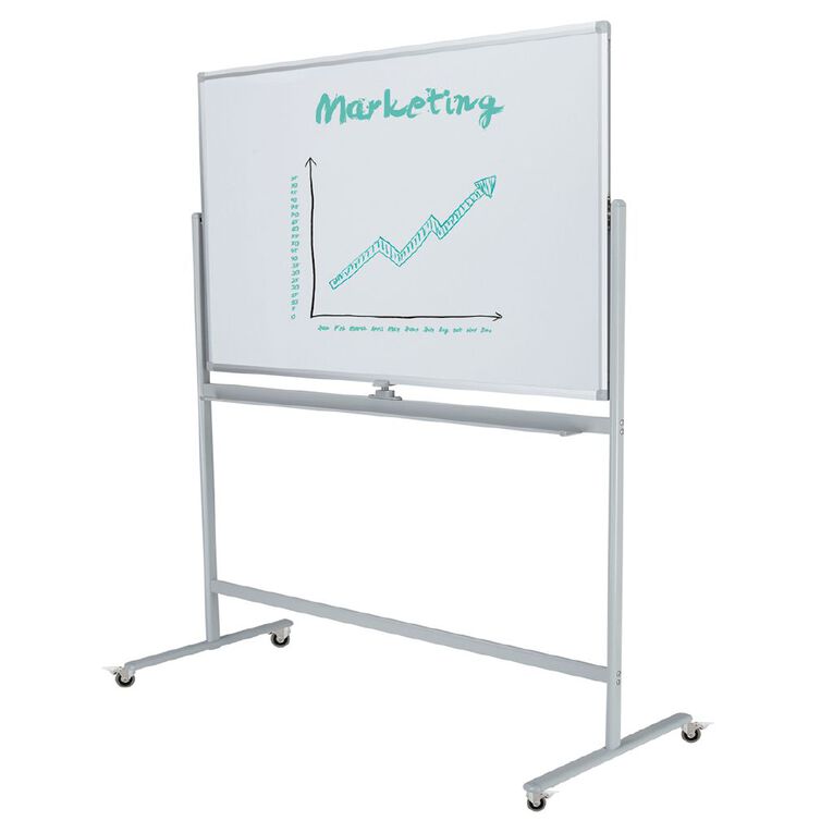 Boyd Visuals Porcelain Mobile Whiteboard 900mm x 1200mm, , hi-res