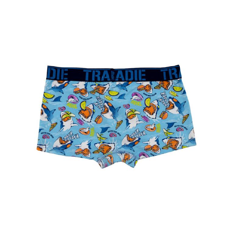 Tradie Boys' Trunks 3 Pack, Sky Navy, hi-res