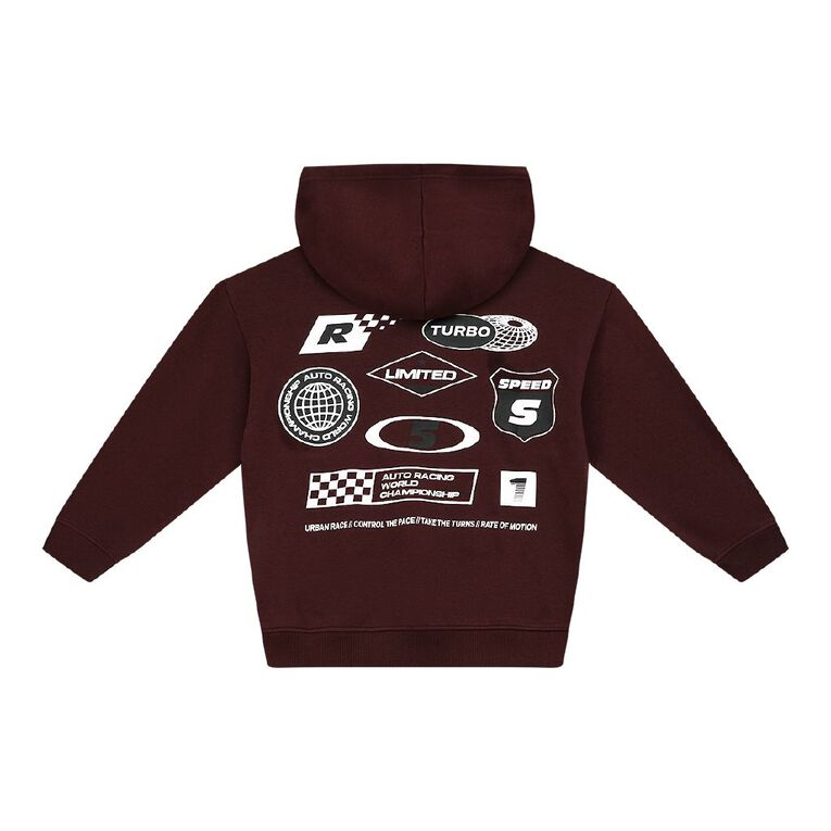 Young Original Print Pullover Pocket Hoodie, Red Mid, hi-res