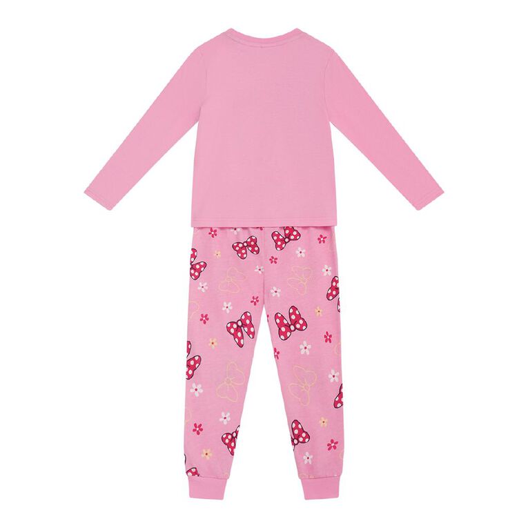 Minnie Mouse Girls' Long Sleeve Top and Pant Pyjama Set, Pink Mid, hi-res
