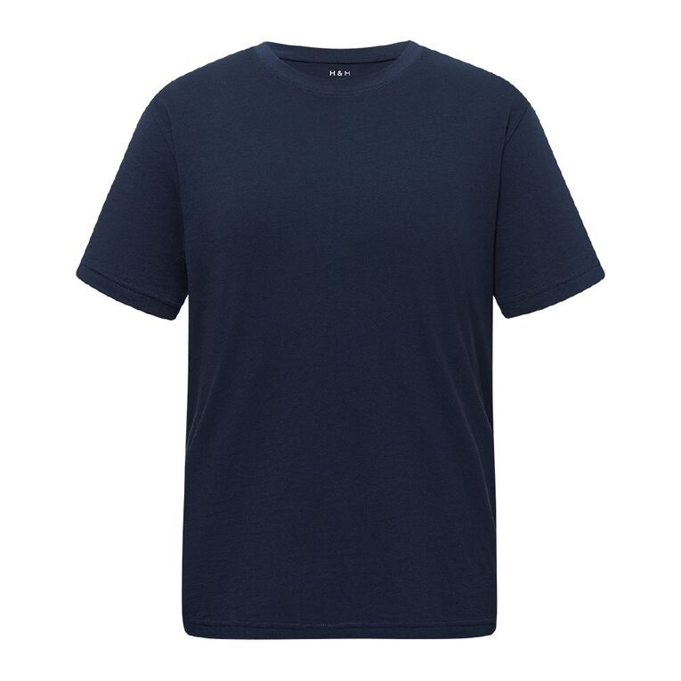 H&H Men's Regular Fit Crew Neck Tee, Blue Dark, hi-res