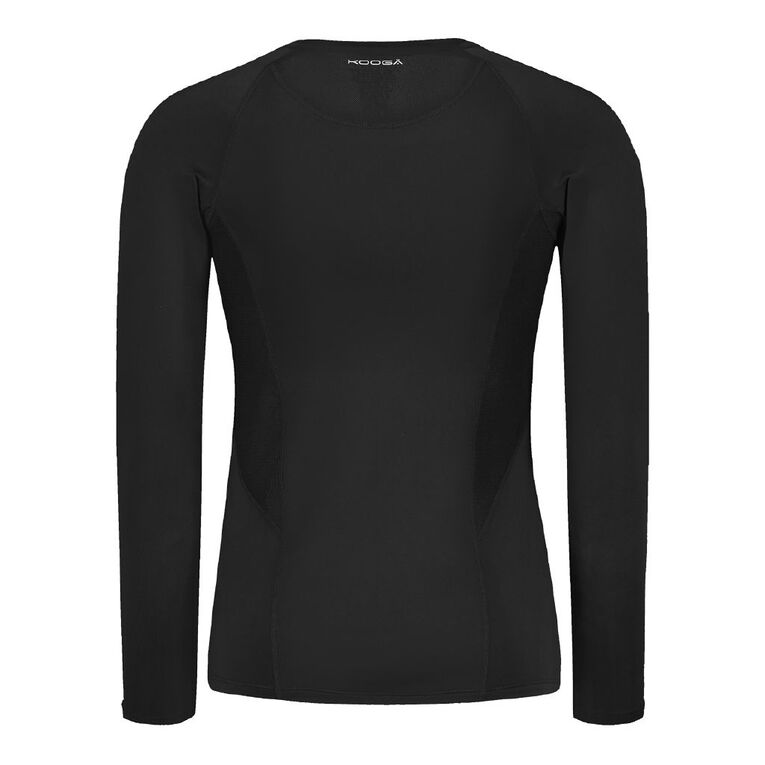 KooGa Men's Long Sleeve Compression Tee Black The Warehouse