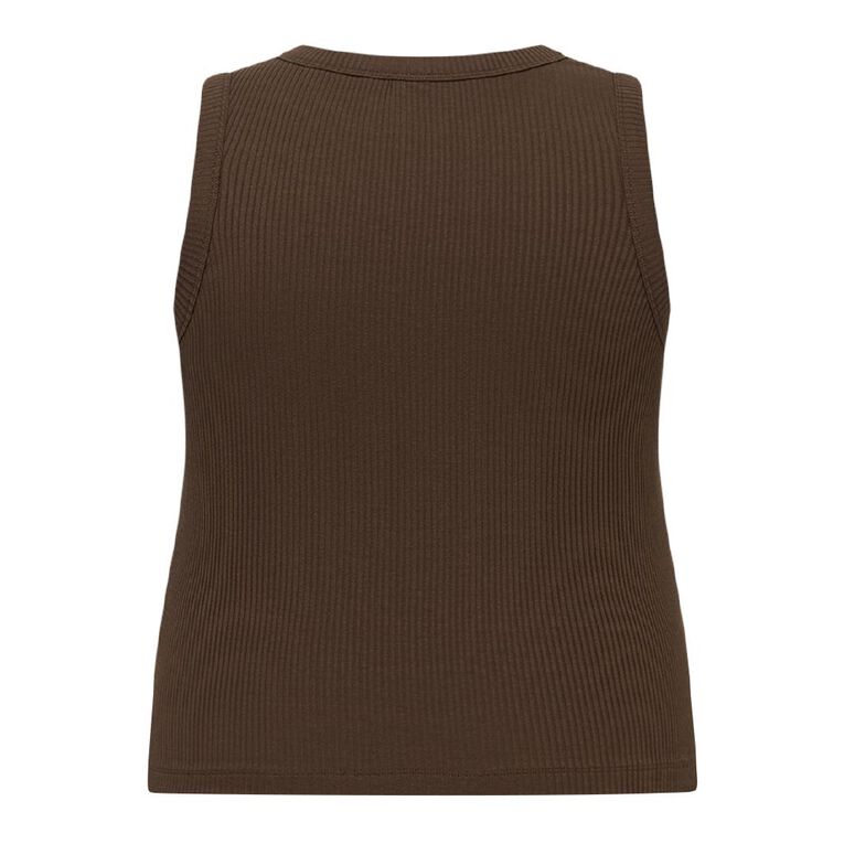 Karanga Ink Women's Curve Tank, Brown Mid, hi-res