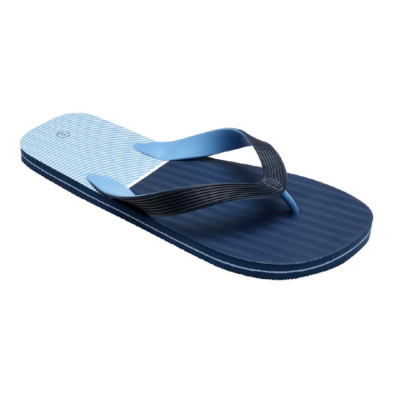 H&H Men's Double Plug Jandals, Blue, hi-res