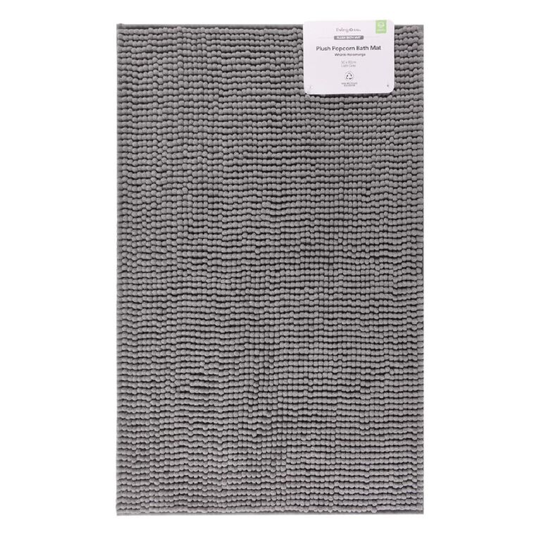Living & Co Plush Popcorn Bath Mat Grey Light 50cm x 80cm, Grey Light, hi-res