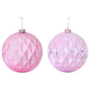 Wonderland Christmas Baubles 15cm Pink 3 Pack