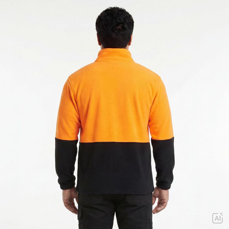 Rivet 1/4 Zip High Visibility Day Compliant Sweatshirt, Orange, hi-res
