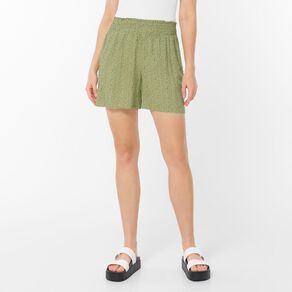 H&H Women's Shirred Waistband Shorts