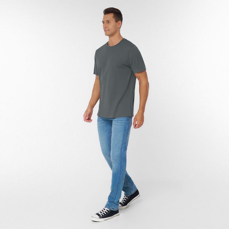 H&H Men's Regular Fit Plain Tee, Grey Dark Stormyweat, hi-res