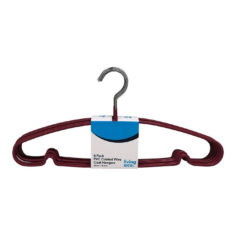 Living & Co PVC Coated Wire Coat Hangers Assorted 8 Pack Assorted The