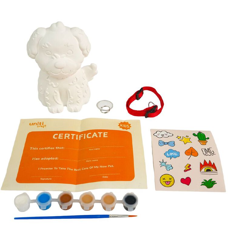 Uniti Craft Kids Paint a Pal Plaster Dog Paint Set, , hi-res