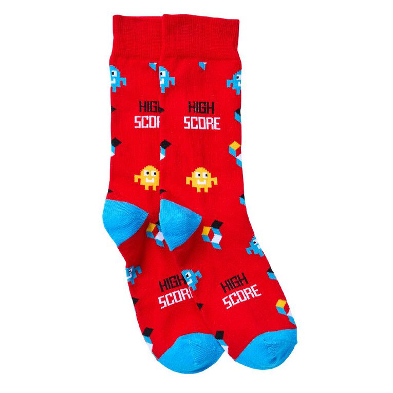 Sock Crew Novelty Crew Socks 1 Pack, Red, hi-res