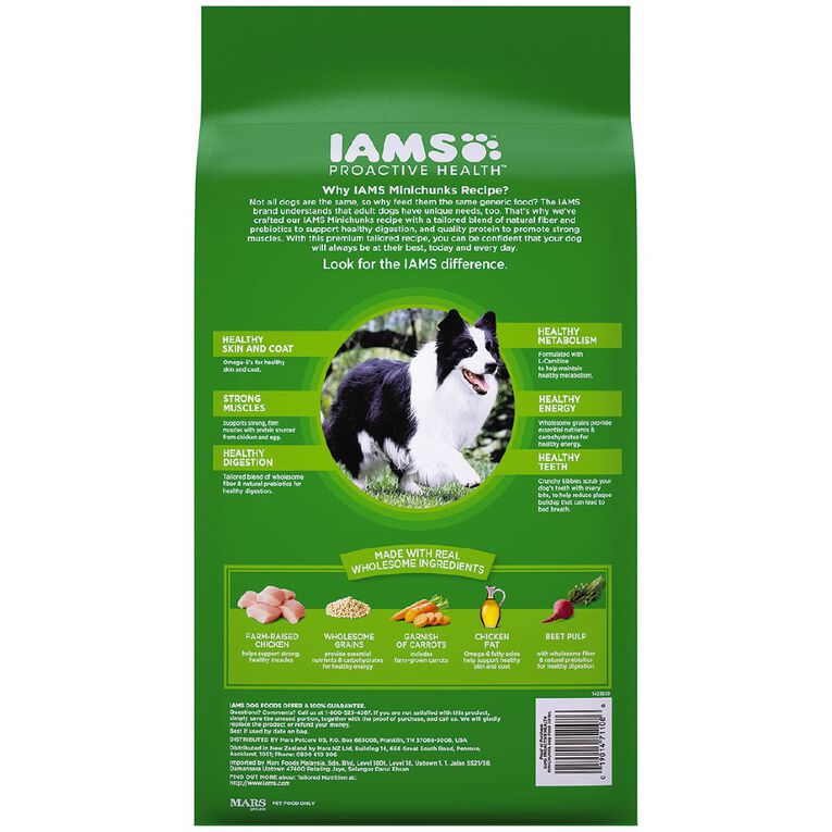 Iams Proactive Health Adult Dry Dog Food Minichunks Chicken 3.18g Bag