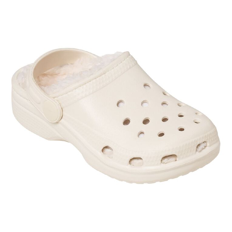 Young Original Kids' Lined Frog Clog Shoes, Cream, hi-res