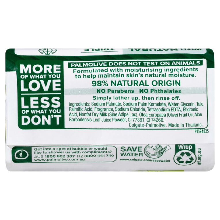 Palmolive Naturals Aloe & Olive Moisture Care Soap 90g 4 Pack Green Mid, , hi-res