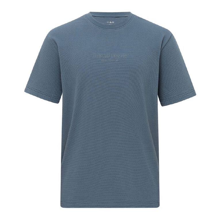 H&H Men's Midweight Pique Tee, Blue Mid, hi-res