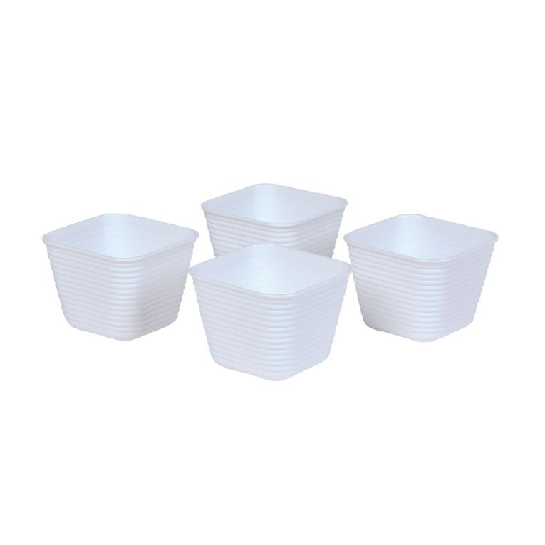 Living & Co 4 Pack Small Flexi Tray White, , hi-res