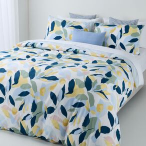 Living & Co Duvet Cover Set Cotton Jardin Multi-Coloured Queen
