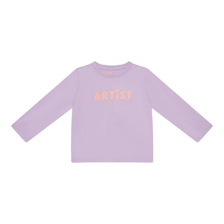 Young Original Toddler Long Sleeve Printed Tee, Purple Light, hi-res
