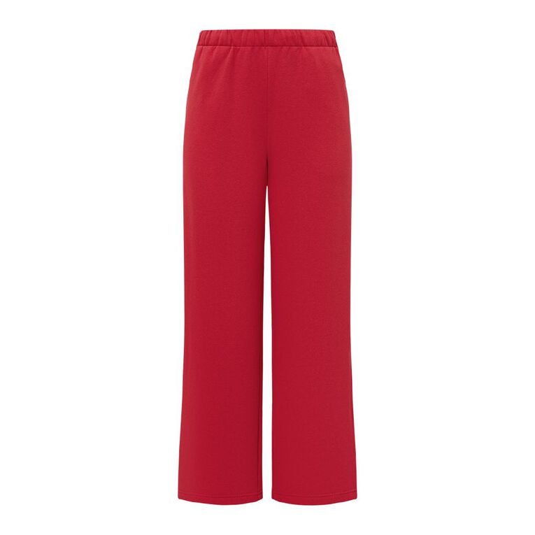 H&H Women's Wide Leg Track Pants, Red Mid, hi-res