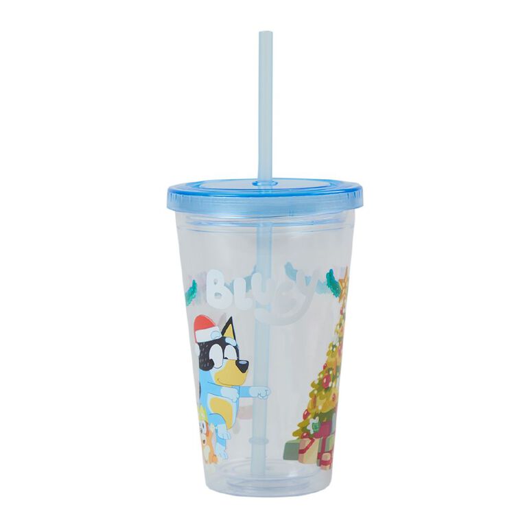 Bluey Christmas DW Tumbler And Straw Family, , hi-res