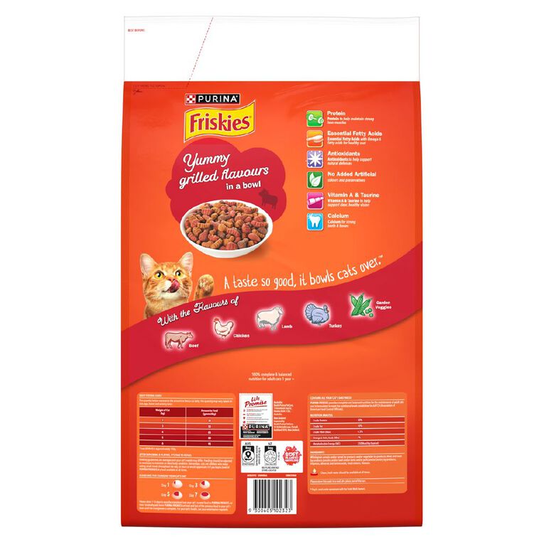 Friskies Friskies Meaty Grills Dry Cat Food 10kg, , hi-res